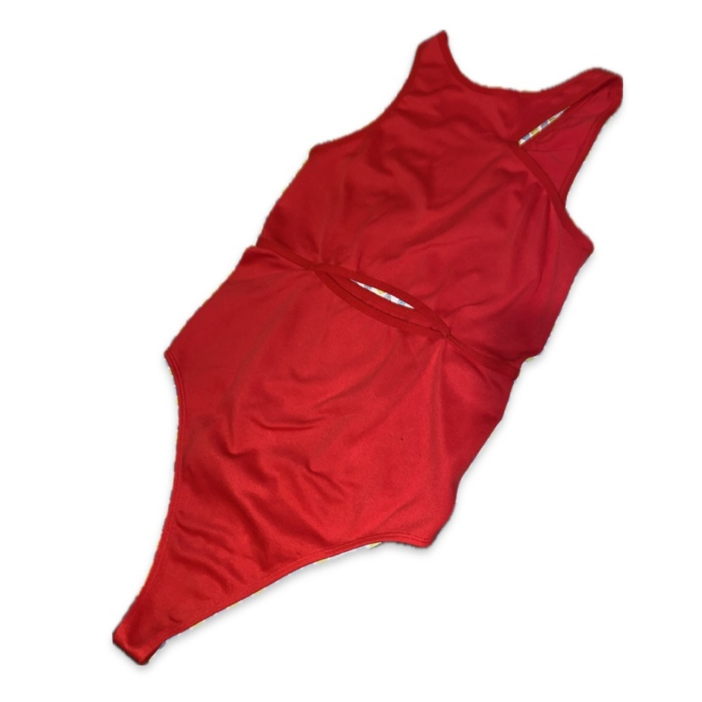 Reversible Ribbed Bodysuit by Colsie in red Size XL